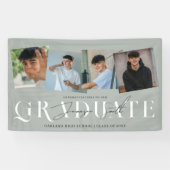 モダンスタイリッシュ4写真卒業 横断幕 (横)