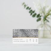 モダンスタイリッシュ |ヒョウの背ファッショニスタ景 名刺 (スタンド正面)