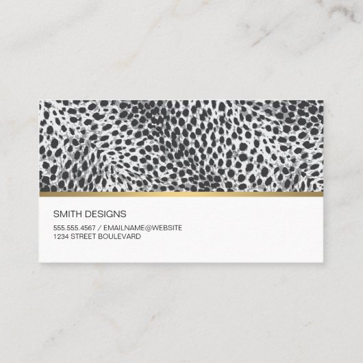 モダンスタイリッシュ |ヒョウの背ファッショニスタ景 名刺 (裏面)