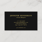 モダンスタイリッシュ　ブラックゴールドロゴ　プロフェッショナル 名刺 (裏面)