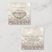 モダンスタイリッシュ，メイクアップアーティスト，キラキラ，《写真》ぼけ味，唇 スクエア名刺 (正面/裏面)