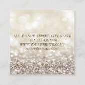 モダンスタイリッシュ，メイクアップアーティスト，キラキラ，《写真》ぼけ味，唇 スクエア名刺 (裏面)