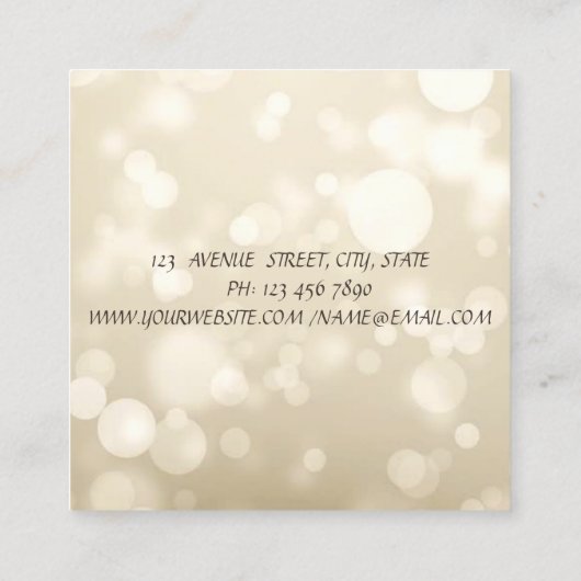 モダンスタイリッシュ《写真》ぼけ味幾何ストライプの スクエア名刺 (裏面)