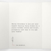 モダンスタイリッシュArch Family Photoビーチ 三つ折りクリスマスカード (内部中)