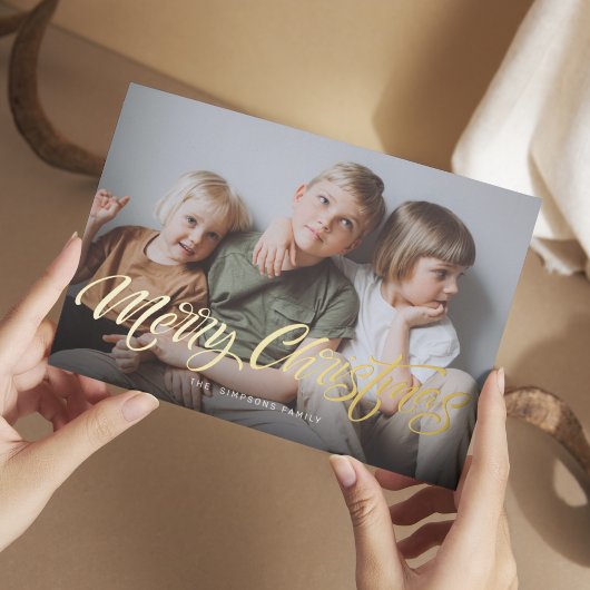 モダンスタイリッシュChristmas写真 箔シーズンカード