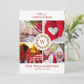 モダンスタイリッシュChristmas Family Photo Collage シーズンカード (スタンド正面)