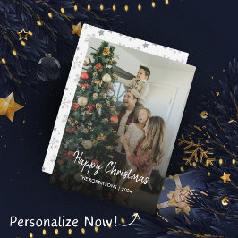 モダンスタイリッシュChristmas Script Family Photo シーズンカード