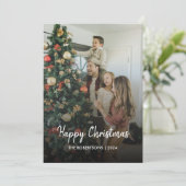 モダンスタイリッシュChristmas Script Family Photo シーズンカード (スタンド正面)