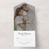 モダンスタイリッシュPhoto Monogram Script結婚's オールインワン招待状 (内側)