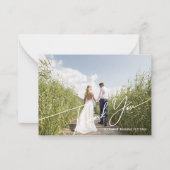 モダンスタイリッシュQRコー結婚ドの写真感謝していyou ノートカード (正面)