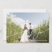 モダンスタイリッシュQRコー結婚ドの写真感謝していyou ノートカード (正面)