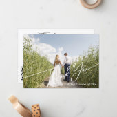 モダンスタイリッシュQRコー結婚ドの写真感謝していyou ノートカード (正面/裏面インサイチュ)