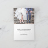 モダンスタイリッシュScript Photo結婚's Thank You ノートカード (内部)