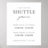 モダンスタイリッシュScript Shuttle Service結婚の標識 ポスター (正面)
