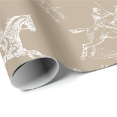 モダンスタイリッシュTaupe白い乗馬トイル ラッピングペーパー (ロールコーナー)
