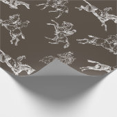 モダンスタイリッシュTaupe白い乗馬トイル ラッピングペーパー (角)