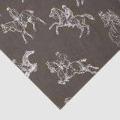 モダンスタイリッシュTaupe白い乗馬トイル 薄葉紙 (詳細)