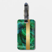 モダンスタイリッシュTropical Palm葉 Pink ラゲッジタグ (裏面縦)