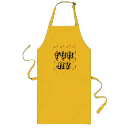 モダンスタイルおもしろい – 黒 – 赤 – 白 – 黄 –  ロングエプロン