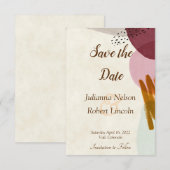 モダンスタイルのペイントで「Save the Date」招待状 招待状 (正面/裏面)