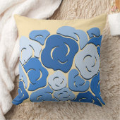 モダンスタイルの花壇 青と黄色 クッション (ブランケット)