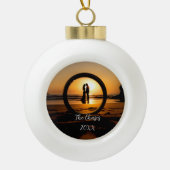 モダンスタイルカスタム写真 セラミックボールオーナメント (正面)