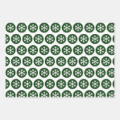 モダンスタイルグラフィックアートスノーフレークスノーグリーン ラッピングペーパーシート (正面3)