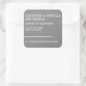 モダンスタイルグレイシンプルクラフト紙キャンドルラベル スクエアシール (バッグ)