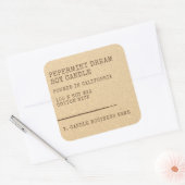 モダンスタイルシンプルベージュクラフト紙キャンドルラベル スクエアシール (封筒)