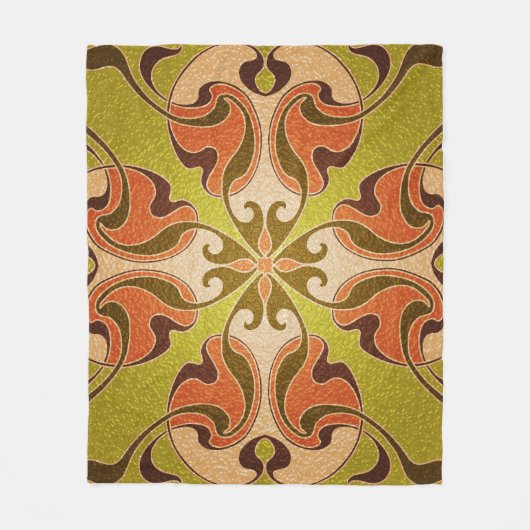 モダンスタイルステンドグラス窓 フリースブランケット (正面)