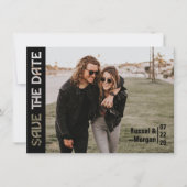 モダンスタイルタイポグラフィ写真カジュアル セーブザデート (正面)