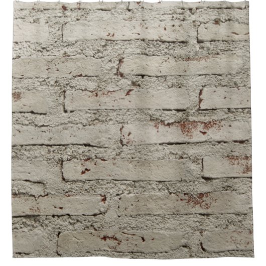 モダンスタイルデザイン化粧れんが壁面 シャワーカーテン (正面)