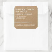 モダンスタイルブラウンクラフト紙キャンドルラベル スクエアシール (バッグ)