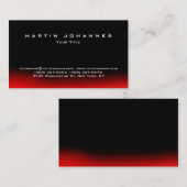 モダンスタイルブラック赤プラエレガントインビジネスカード 名刺 (正面/裏面)
