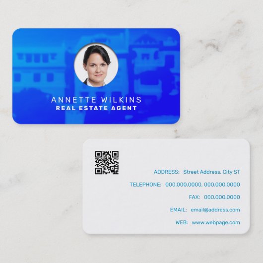 モダンスタイルプロファイルイメージ青 名刺 (正面/裏面)