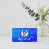 モダンスタイルプロファイルイメージ青 名刺 (スタンド正面)