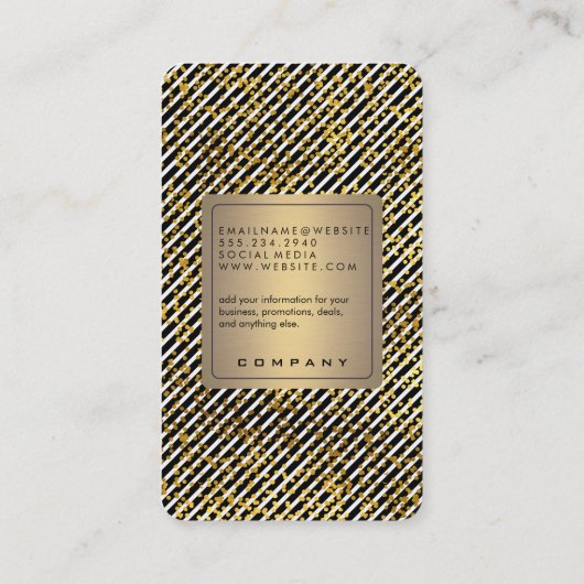 モダンスタイルラグジュアリーストライプズ 名刺 (裏面)