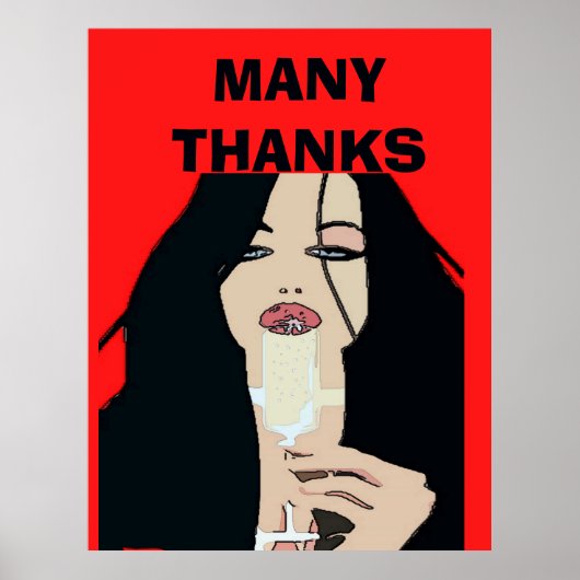 モダンスタイルワインポスタ感謝していー ポスター (正面)