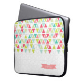モダンスタイル三角形パターン三角形ジオメトリ ラップトップスリーブ (正面左)