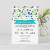 モダンスタイル三角形パターン三角形ジオメトリ 招待状 (スタンド正面)