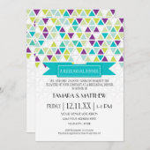 モダンスタイル三角形パターン三角形ジオメトリ 招待状 (正面/裏面)