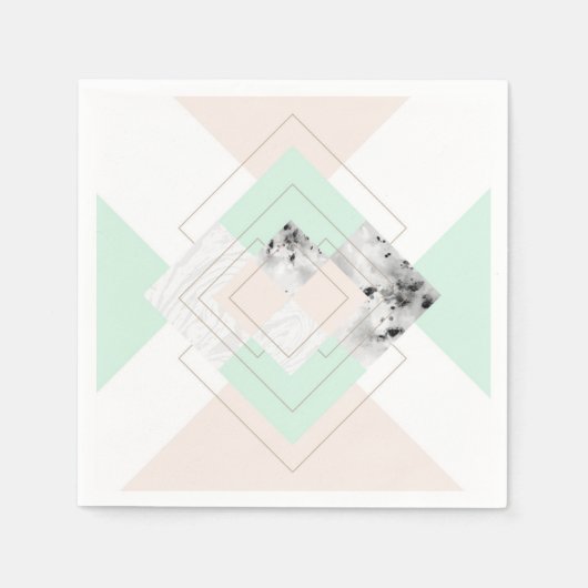 モダンスタイル幾何デザイン スタンダードカクテルナプキン (正面)