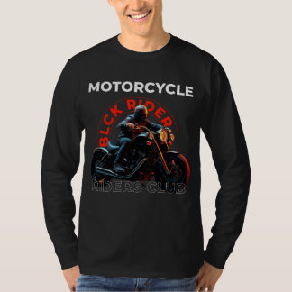 モダンスタイル詳細イラストレーションブラックバイクもしくは自転車に乗る人 Tシャツ