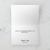 モダンスタイル赤いハート サンキューカード (内部)