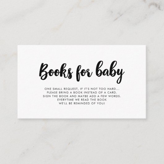 モダンスタイル赤ちゃんシャワーブックリクエストカード エンクロージャーカード (正面)