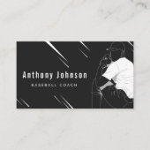 モダンスタイル野球コーチトレーナーブラック&ホワイト 名刺 (正面)