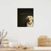 モダンスタイル頭が切れるドッグカバーのセピアスタイル ポスター (キッチン)