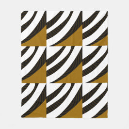 モダンスタイル黒褐色の白いストライプ フリースブランケット