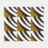 モダンスタイル黒褐色の白いストライプ フリースブランケット (正面(横))