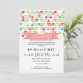 モダンスタイル トライアングルパターン 三角形 幾何学模様 招待状 (スタンド正面)